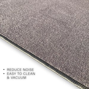Solid Gray Color 26 in. Width x Your Choice Length Custom Size Roll Runner Rug/Stair Runner