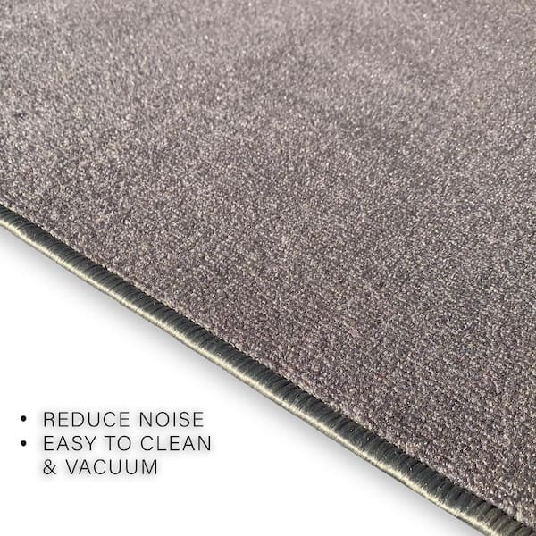 Solid Gray Color 31 in. Width x Your Choice Length Custom Size Roll Runner Rug/Stair Runner