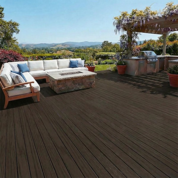 mondaria Outdoor Lightweight 1 in. x 5.5 in. x 8 ft. Espresso