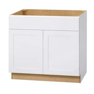 Avondale Shaker Alpine White Ready to Assemble Plywood 36 in Sink Base Kitchen Cabinet (36 in W x 34.5 in H x 24 in D)