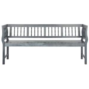 Brentwood 68.1 in. 3-Person Ash Gray Acacia Wood Outdoor Bench