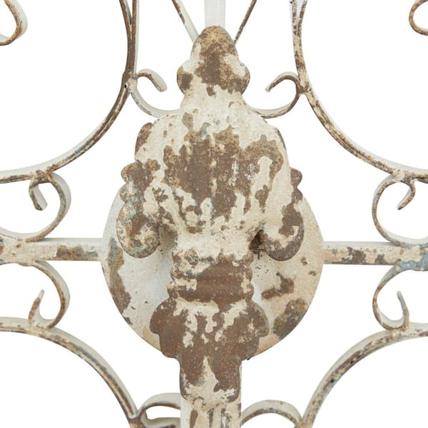 French Country 3-Light Wood Candle Wall Sconce Distressed Carved Design