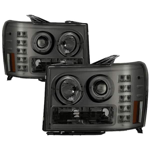 GMC Sierra 1500/2500/3500 07-13 / GMC Sierra Denali 08-13 Projector Headlights - LED Halo - Smoke