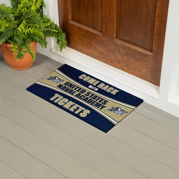 US Naval Academy 28 in. x 16 in. PVC "Come Back With Tickets" Trapper Door Mat