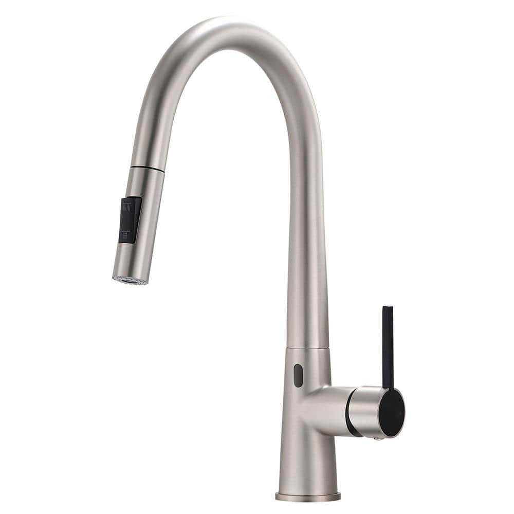 Single Handle Pull-Down Sprayer Kitchen Faucet with Flexible and Power Clea