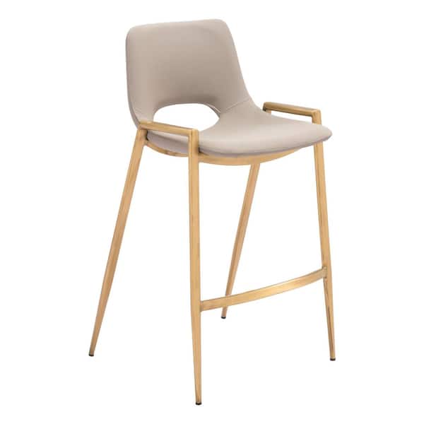 ZUO Desi 25.6 in. Open Back Plywood Frame Counter Stool with Faux Leather Seat - (Set of 2)