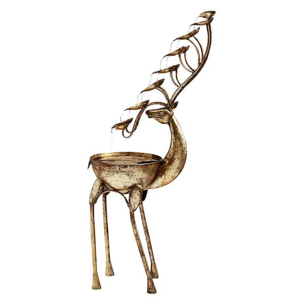 Design Toscano Deer Antler Falls Cascading Metal Metal Sculptural Fountain