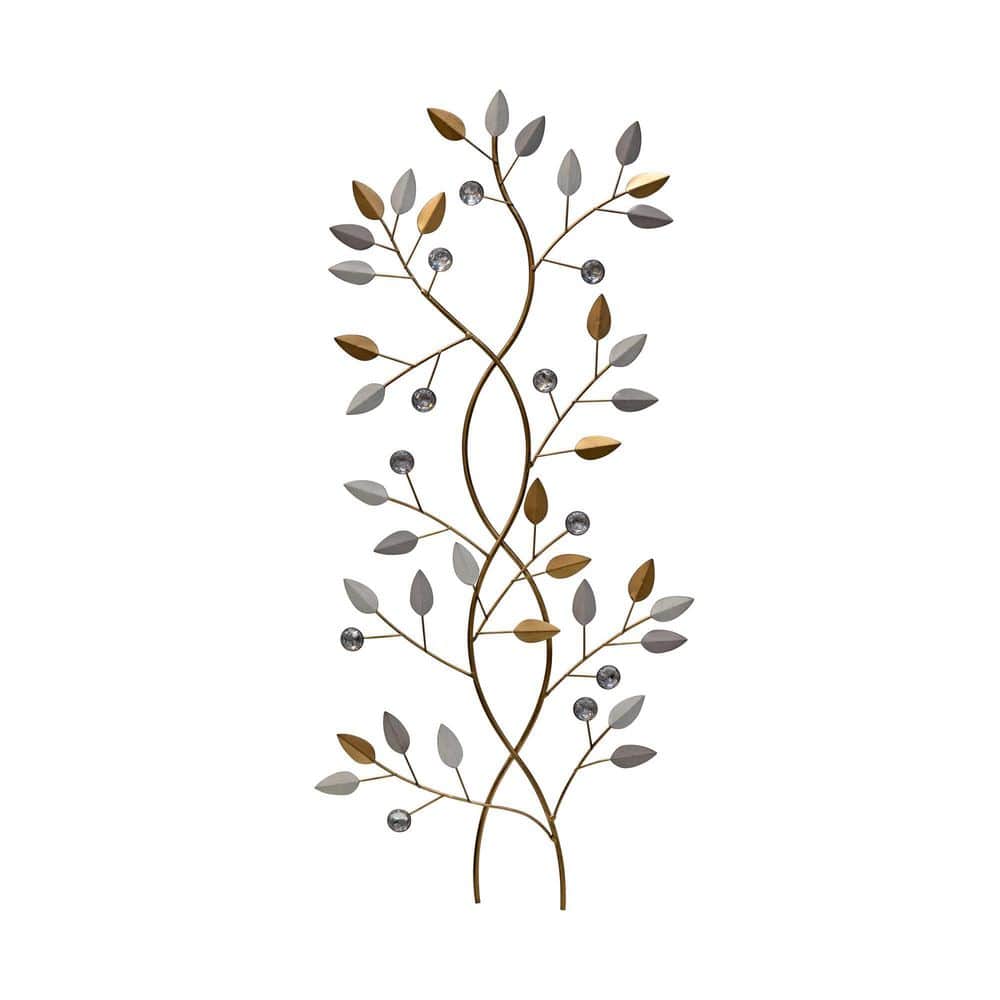 Stratton Home Decor Metal and Acrylic Flowing Stems and Metallic Leaves