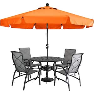 Patio Umbrella for Outdoor Table Market -8 Ribs (7.5ft, Orange), Market Umbrella