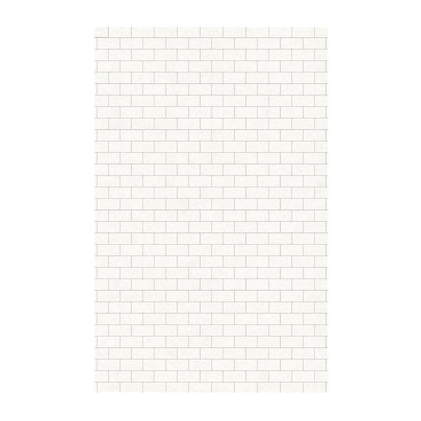 Swan Subway Tile 62 in. x 96 in. 1-Piece Easy Up Adhesive Shower Panel in Tahiti White