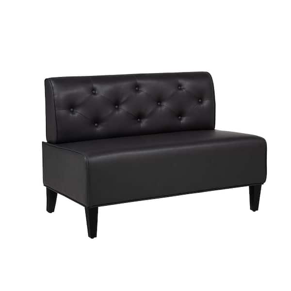 Trapp Corner Nook 73.37 in. Black Dining Bench High Back