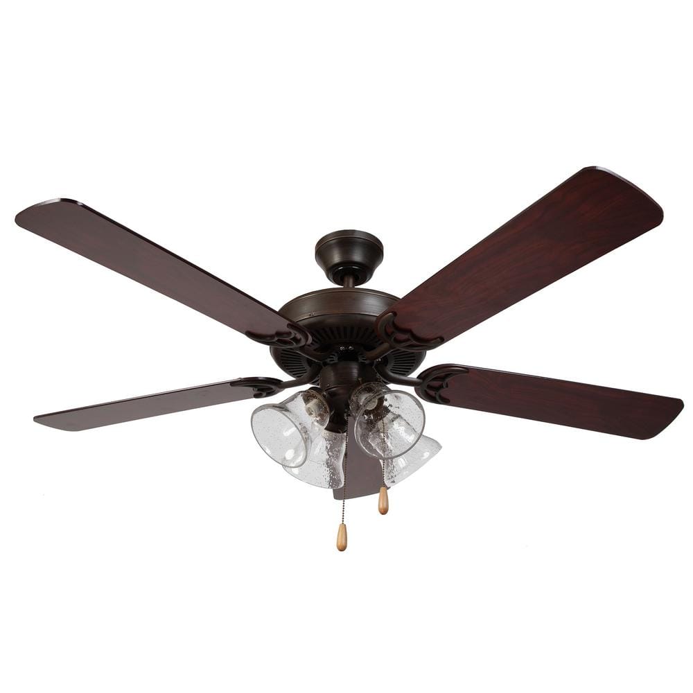 52 In Indoor Oil Rubbed Bronze Ceiling Fan With Light Harli Orb 4 Cl The Home Depot