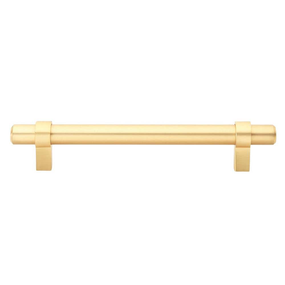 GLIDERITE in. Solid Satin Gold Euro Style Cabinet Drawer Bar  Center-to-Center Pulls (10-Pack) 4007-128-SG-10 The Home Depot