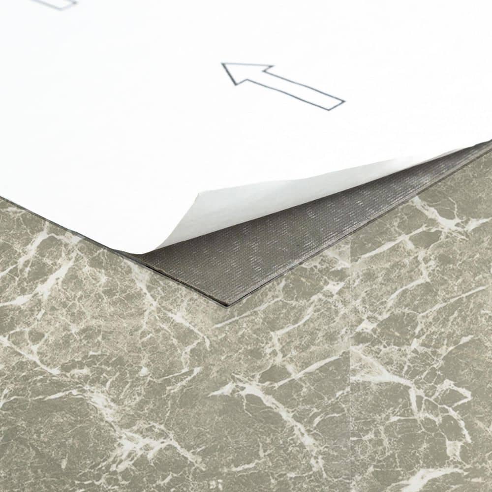 Gray Marble Self-Adhesive 12-Inch Vinyl Floor Tiles, 20-Pack