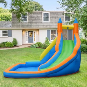 Inflatable Water Slide Mighty Bounce House Jumper Castle Moonwalk with 735-Watt Blower