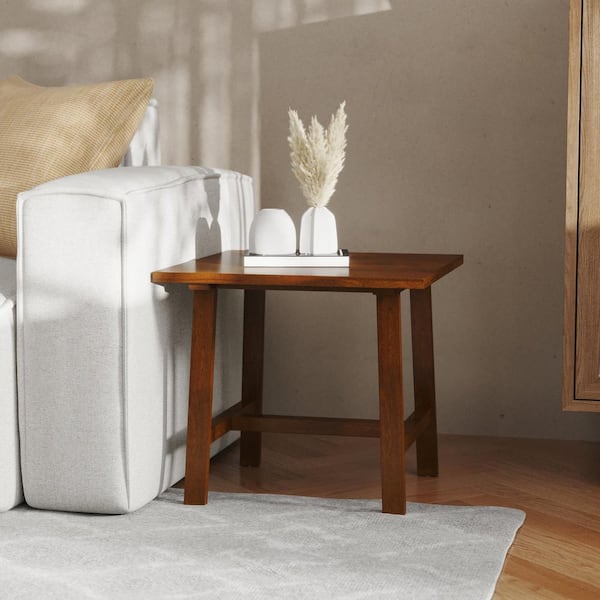 Carnegy Avenue 22 in. Walnut Square Wood End Table