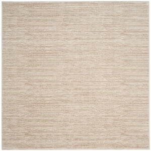 Vision Cream 4 ft. x 4 ft. Square Solid Area Rug