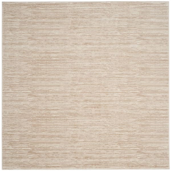 Vision Cream 7 ft. x 7 ft. Solid Marle Square Area Rug