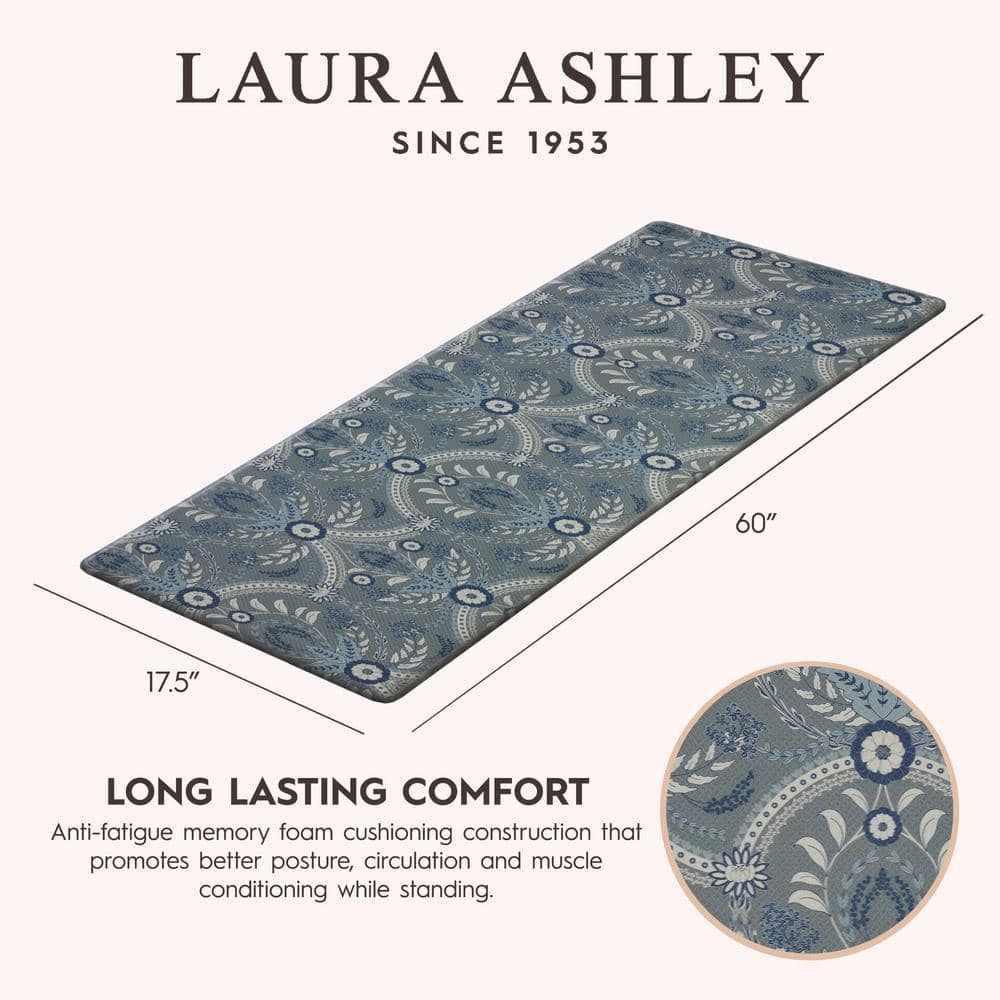 Blue Damask PVC Anti-Fatigue Wellness Mat