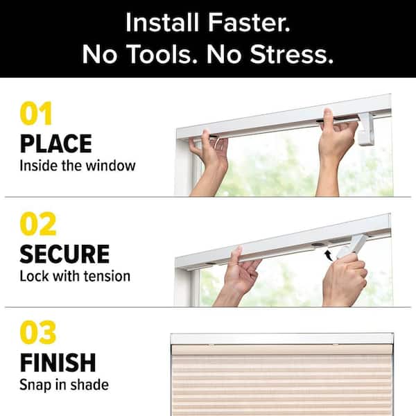 No Drill Headrail Blackout Cellular Shades
