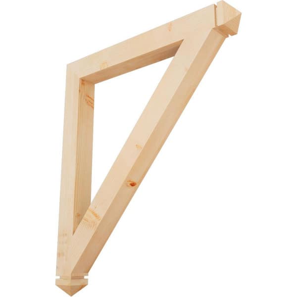 Ekena Millwork 3.5 in. x 44 in. x 38 in. Douglas Fir Traditional Arts and Crafts Smooth Bracket