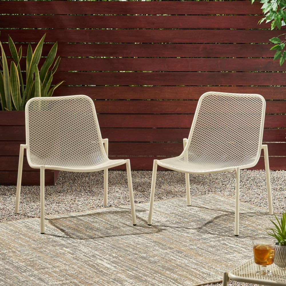 White Finish Iron Outdoor Dining Chair (Set of 2) price history on PriceWatchPro
