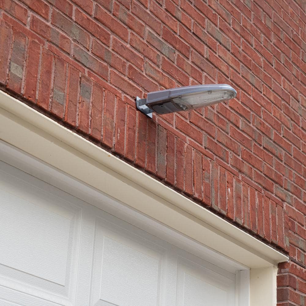 Gray Solar LED Yard Light with Mounting Arm