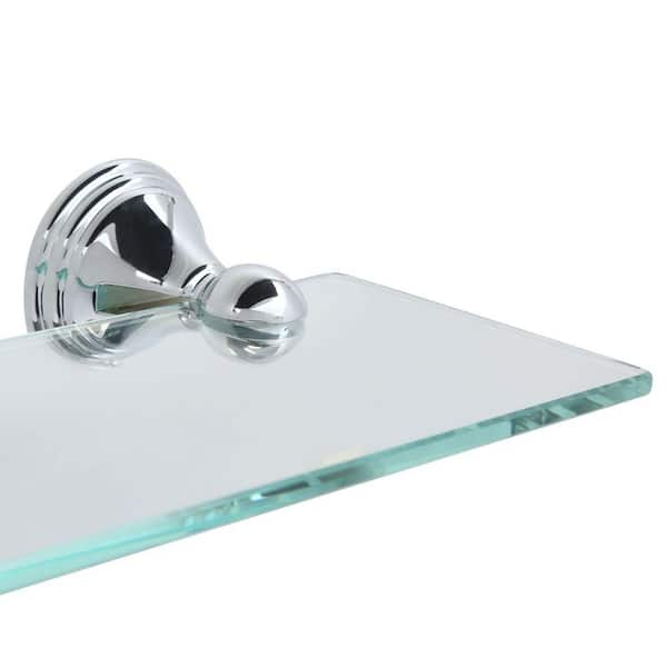 MOEN Preston 19 in. W Glass Bath Shelf in Chrome DN8490CH - The