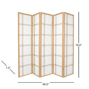 6 ft. Natural 5-Panel Room Divider