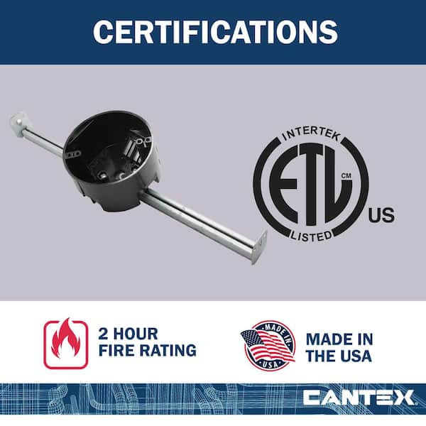 Cantex New Work 20 cu. in. Round Electrical Ceiling Fan Box