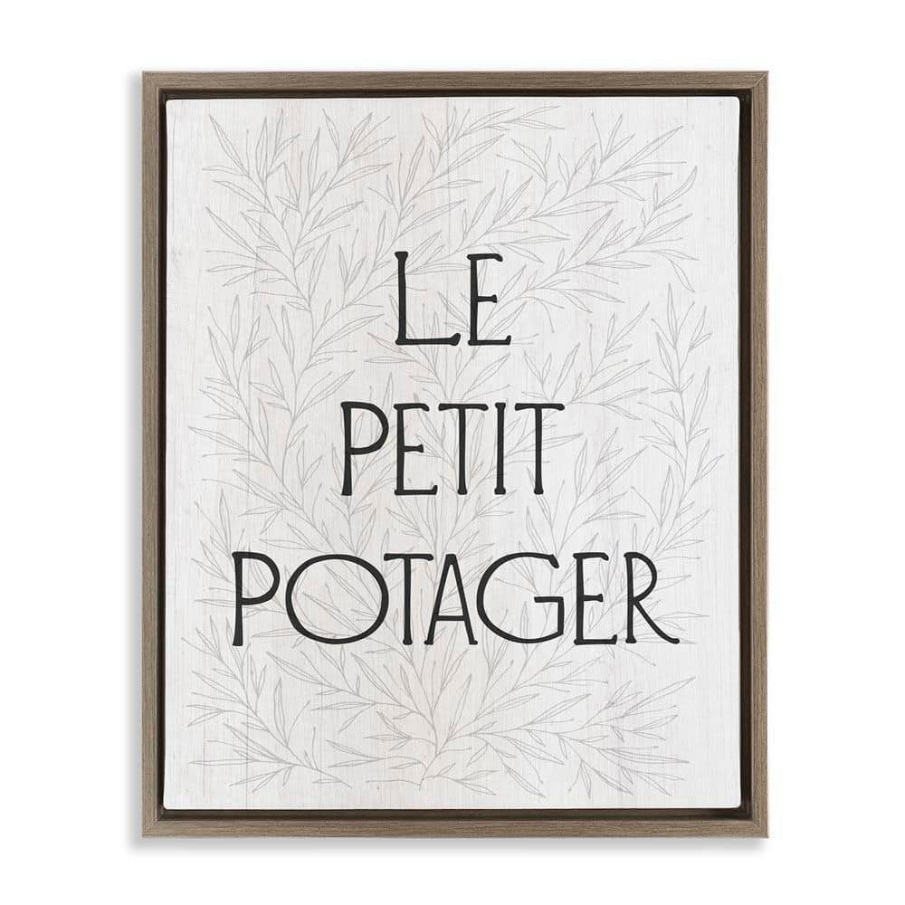 Little Vegetable Garden by Daphne Polselli Brown Floater Frame Typography Graphic Art Print 31 in. x 25 in. price history on PriceWatchPro
