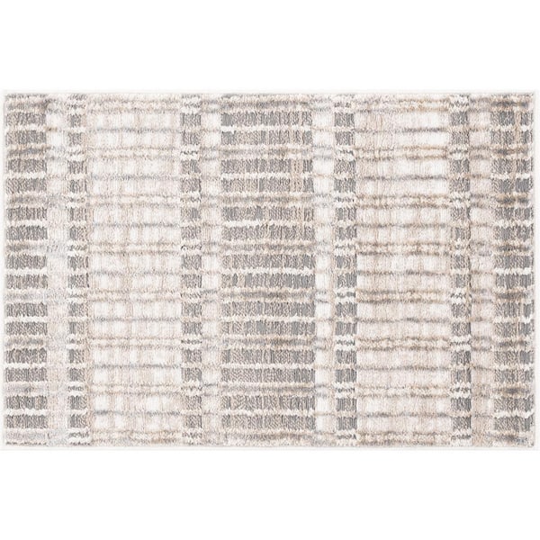 Tayse Rugs Alpha Beige 2 ft. x 3 ft. Abstract Indoor Area Rug