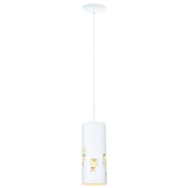 EGLO Pigaro 1-Light White and Crystal Mini Pendant