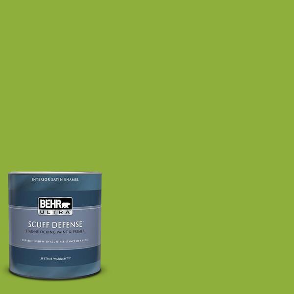 BEHR ULTRA 1 qt. #420B-6 New Green Extra Durable Satin Enamel Interior Paint & Primer