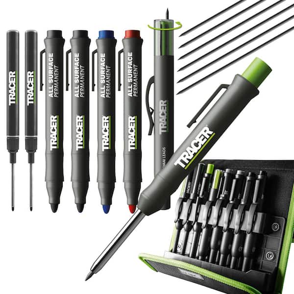 8PC Construction Marker Kit with Storage Case - Writing Tools