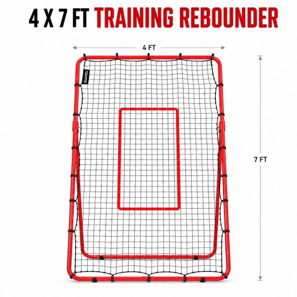 ZEALFEEL Volleyball Rebounder 4 x 7 ft. , 6-Angle Adjustable