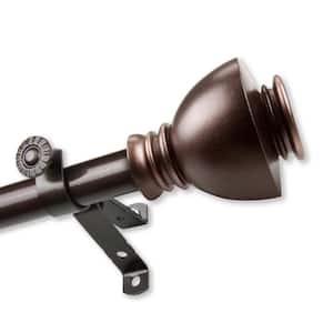 66 in. to 120 in. Adjustable 13/16 in. Friedman Single Curtain Rod in Cocoa