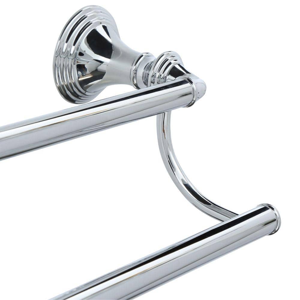 Polished Chrome 24-Inch Double Wall Mounted Towel Bar