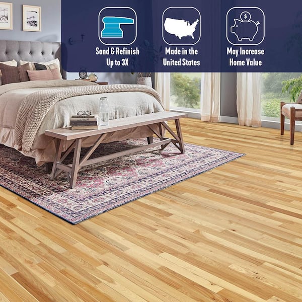 Plano Natural Hickory 3/4 in. T x 3-1/4 in. W Smooth Solid Hardwood Flooring (22 sq.ft./ctn)