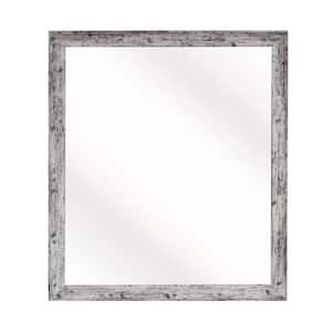 Medium Square Weather White Contemporary Mirror (35.5 in. H x 35.5 in. W)