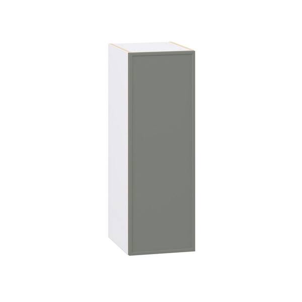 Fairview 12 in. W x 14 in. D x 35 in. H Assembled Slim Shaker Wall Kitchen Cabinet in Moss Green