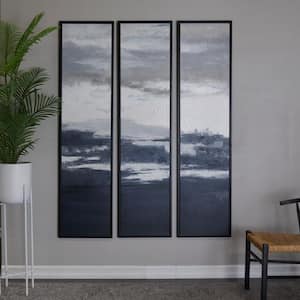 3- Panel Landscape Framed Wall Art with Black Frame 71 in. x 18 in.