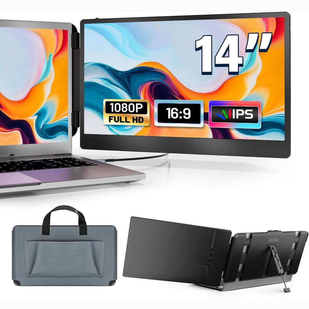 14 FHD 1080P IPS Dual Screen Extender HDMI/USB-A/Type-C Plug and Play for 13.3-17 Laptops Windows Mac Android Xbox PS5 price history on PriceWatchPro