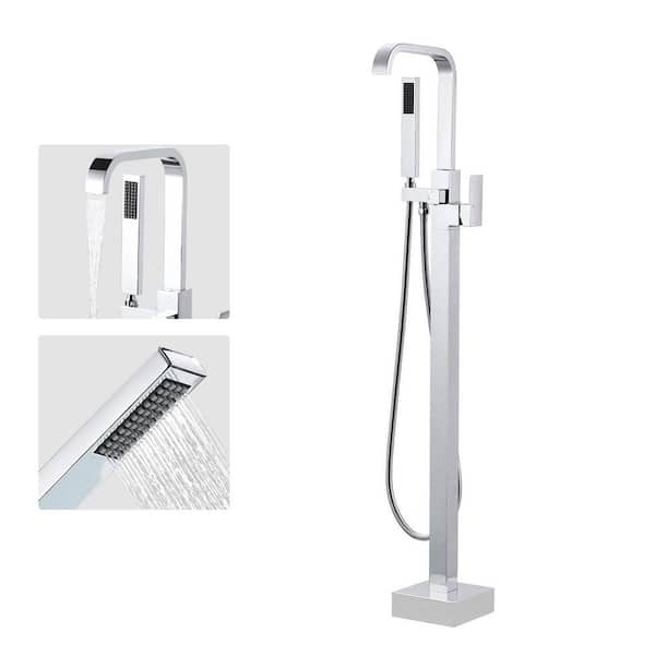 40 in. H x 11 in. W Single Handle Claw Foot Tub Faucet with Hand Shower in Polished Chrome 40 in. H x 11 in. W Single Handle Claw Foot Tub Faucet with Hand Shower in Polished Chrome