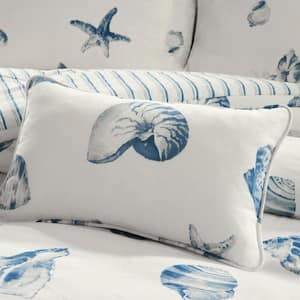 Beach House Blue 12 in. X 20 in. Oblong Throw Pillow