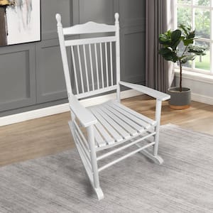 Wood Outdoor Rocking Chair, White (Set of 1)