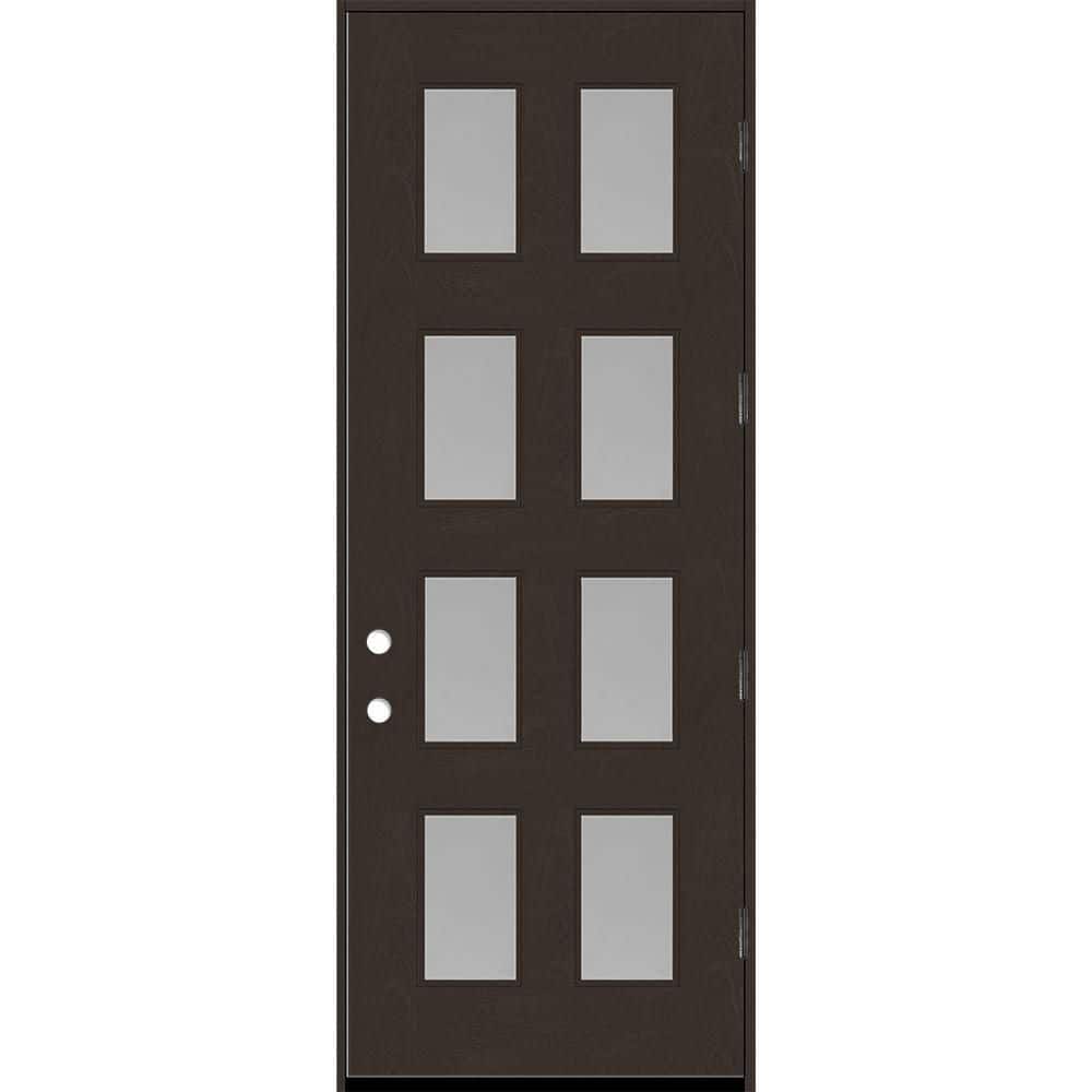 Regency 36 in. x 96 in. 8L Modern Clear Glass LHOS Hickory Stained Fiberglass Prehung Front Door w/6 in. Jamb price history on PriceWatchPro