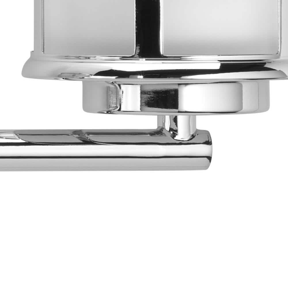 Cascadia 2-Light Polished Chrome Bath Vanity with Etched Glass Shades