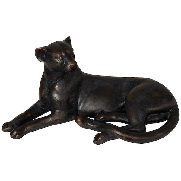 Litton Lane South African Benin Art Brass Leopard Sculpture Table Decor  14495 - The Home Depot