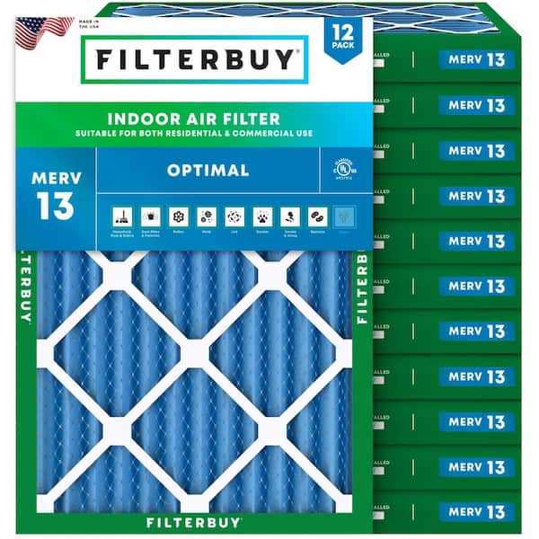 18 in. x 20 in. x 2 in. MERV 13 (FPR 10) Health Defense Pleated HVAC AC Furnace Air Filters Replacement (12-Pack)